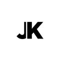 Letter J and K, JK logo design template. Minimal monogram initial based logotype