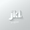 Letter J K L logo alphabet icon paper set background Royalty Free Stock Photo