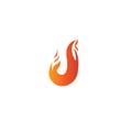 Letter J logo illustrates the fire vector design template Royalty Free Stock Photo