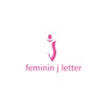 Letter j logo illustration feminine color vector design template