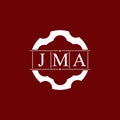 Letter J and M and A with gear vector logo template Royalty Free Stock Photo