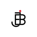 Letter jb line overlapping logo vector