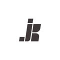 Letter jb simple curves geometry logo vector