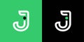 Letter JI, IJ, J I Logo Design. On black, white, and green color. Simple, luxury, and elegant logo illustration vector Royalty Free Stock Photo