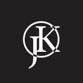Letter jk circle linked logo vector