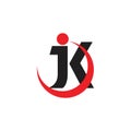 Letter jk motion circle object logo vector