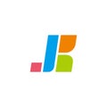 Letter jk simple colorful geometric logo vector