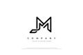 Letter JM Logo or MJ Logo Design