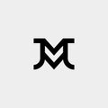 Letter JM MJ M J Monogram Logo Design Minimal Icon