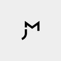 Letter JM MJ M J Monogram Logo Design Minimal Icon