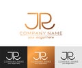 Letter JR logo or monogram. blank for business card. For your business. Vector sign