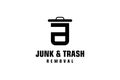 Letter A for junk removal logo design, environmentally friendly garbage disposal service, simple minimalist design icon