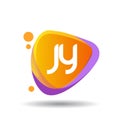 Letter JY logo in triangle splash and colorful background, letter combination logo design for creative industry, web, business and