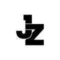 Lette JZ simple monogram logo icon design. Royalty Free Stock Photo