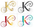 Letter K alphabet font design