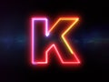 Letter K - colorful glowing outline