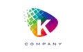 Letter K Colourful Rainbow Logo Design.