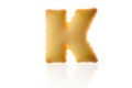 Letter K Cookie Biscuit english capital font isolated