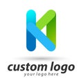 Letter K custom  play business company abstract  vector design icon logo Royalty Free Stock Photo