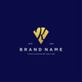 Letter K diamond gold logo design Royalty Free Stock Photo
