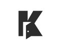 Letter K Door Logo Design Combined With Minimal Open Door Icon Vector Template Royalty Free Stock Photo