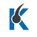 Letter K Hair Treatment Logo Design. Hair Care Logo Template Vector Template Royalty Free Stock Photo