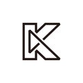 Letter k linked triangle infinity geometric logo vector