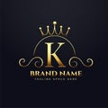 Letter K logo concept for your royal brand