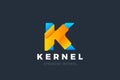 Letter K Logo design Hitech Sci-fi Cyberpunk Steampunk Technology style vector template