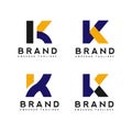 Letter K and circle logo simple design template Business corporate Royalty Free Stock Photo