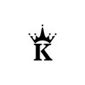 Letter K logo template king crown illustration design vector Royalty Free Stock Photo