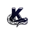 Letter K Octopus Logo tentacle design