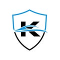 Letter K Shield Auto Speed Car Modern Business Simplicity Logo
