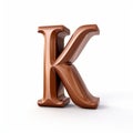 Brown 3d Letter K On White Background Royalty Free Stock Photo