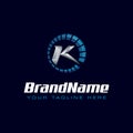 Letter K spedometer logo. Tachometer speed logo Royalty Free Stock Photo