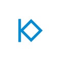 letter k square frame diamond logo vector Royalty Free Stock Photo