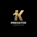 Letter K Tiger, Predator Logo Design Vector Royalty Free Stock Photo