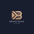 letter KB logo simple monogram initial creative lines ldesign luxury golden style