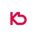 Letter kb simple linear geometric logo vector Royalty Free Stock Photo