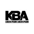 Letter KBA simple monogram logo icon design.