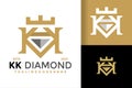 Letter kk diamond jewelry ogo design vector symbol icon illustration Royalty Free Stock Photo