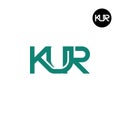 Letter KUR Monogram Logo Design Royalty Free Stock Photo