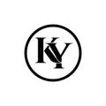 Letter KY simple monogram logo icon design.