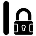 Letter l alphabet with lock icon