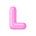 Letter L candy font. Caramel alphabet. lollipop lettering. Sweet