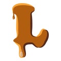 Letter L from caramel icon