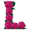 Letter L cute flower illustration