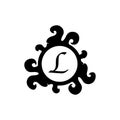 Letter L Decorative Alphabet Logo isolated on white Background. Elegant Curl & Floral Logo Concept. Luxury black Initial Abjad