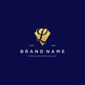 Letter L diamond gold logo design Royalty Free Stock Photo