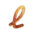 Letter l in the form of a pretzel